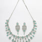 NVR Women Silver Plated & Turquoise Cz Stone Handcrafted Jewellery Set - Swadesiicart