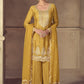 Vegaa Fashion Yellow Real Chinon Digital Print Palazzo Suit - Swadesiicart