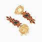 Nuyug 22K Gold-Plated Enamel & Beaded Dome Shaped Jhumka Earrings | Swadesiicart