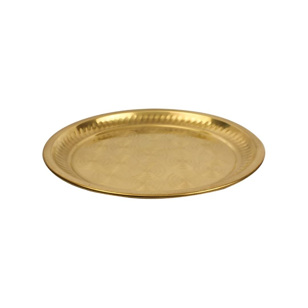 Spillbox Gold-Toned Brass Ring Thali Pooja Essential | Swadesiicart