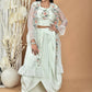 Morchari Women Hand Embroidery Crop Top-Sea Green - Swadesiicart