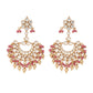 Nuyug 22k Gold-Plated Kundan Chandbali Earrings with Pink Stones | Swadesiicart