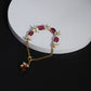 Women's Gold-Toned White Brass Kundan Gold-Polished Link Bracelet - Ruby Raang - Swadesiicart