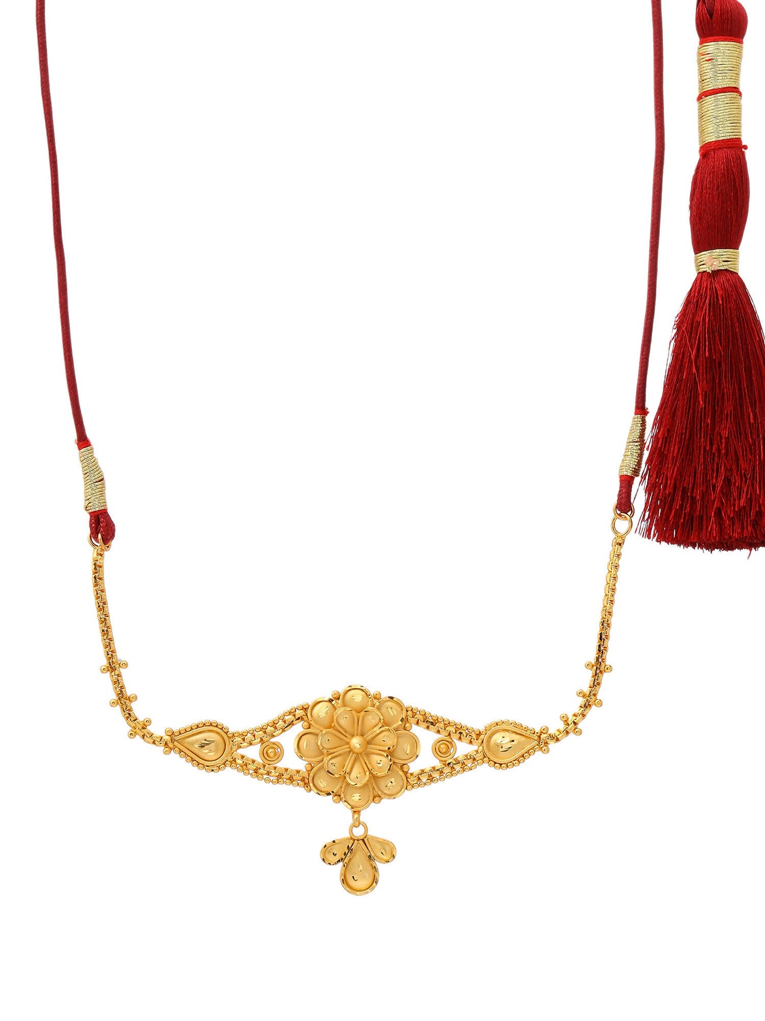 Ruby Raang Golden Traditional Choker with Studs | Swadesiicart