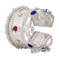 Joban Fashion Women Multicolor Stones Silver Tone Bangle | Swadesiicart