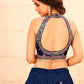 Blue Faux Georgette embroidery workL ehenga Choli with Dupatta - Dhvani