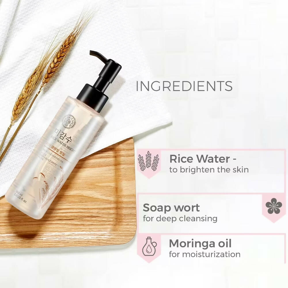 The Face Shop Rice Water Bright Rich Cleansing Oil - Korean Skincare | Swadesiicart
