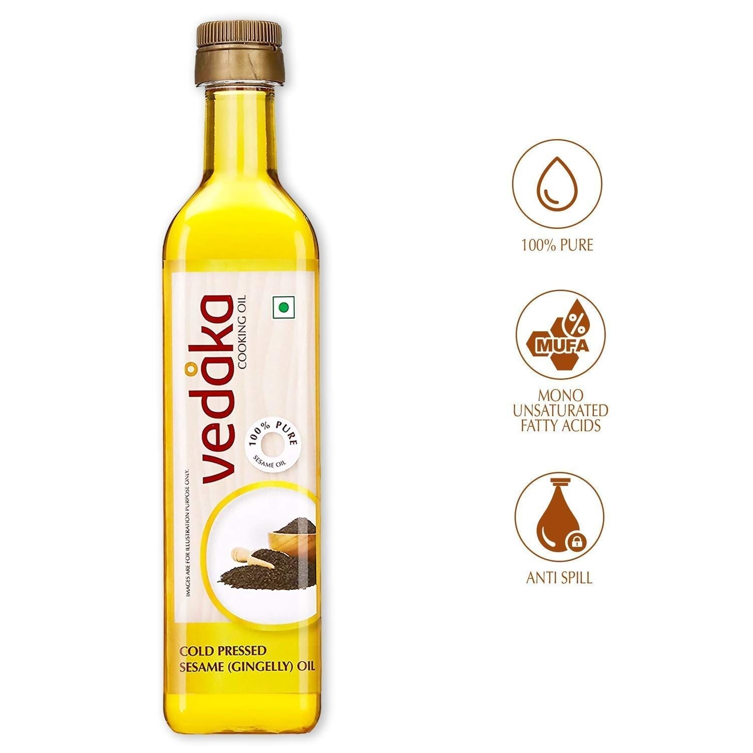 Vedaka Cold Pressed Sesame Oil - Swadesiicart