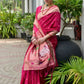 Vishnu Weaves Women's Pink Paithani Silk Zari Woven Saree with Blouse - Swadesiicart