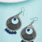 NVR Women's Silver-Plated Artificial Beads German Silver Oxidised Chandbali Earrings - Swadesiicart