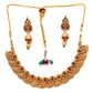 Temple Choker with Matching Jhumki Jewellery Set (Gold) - Ruby Raang - Swadesiicart