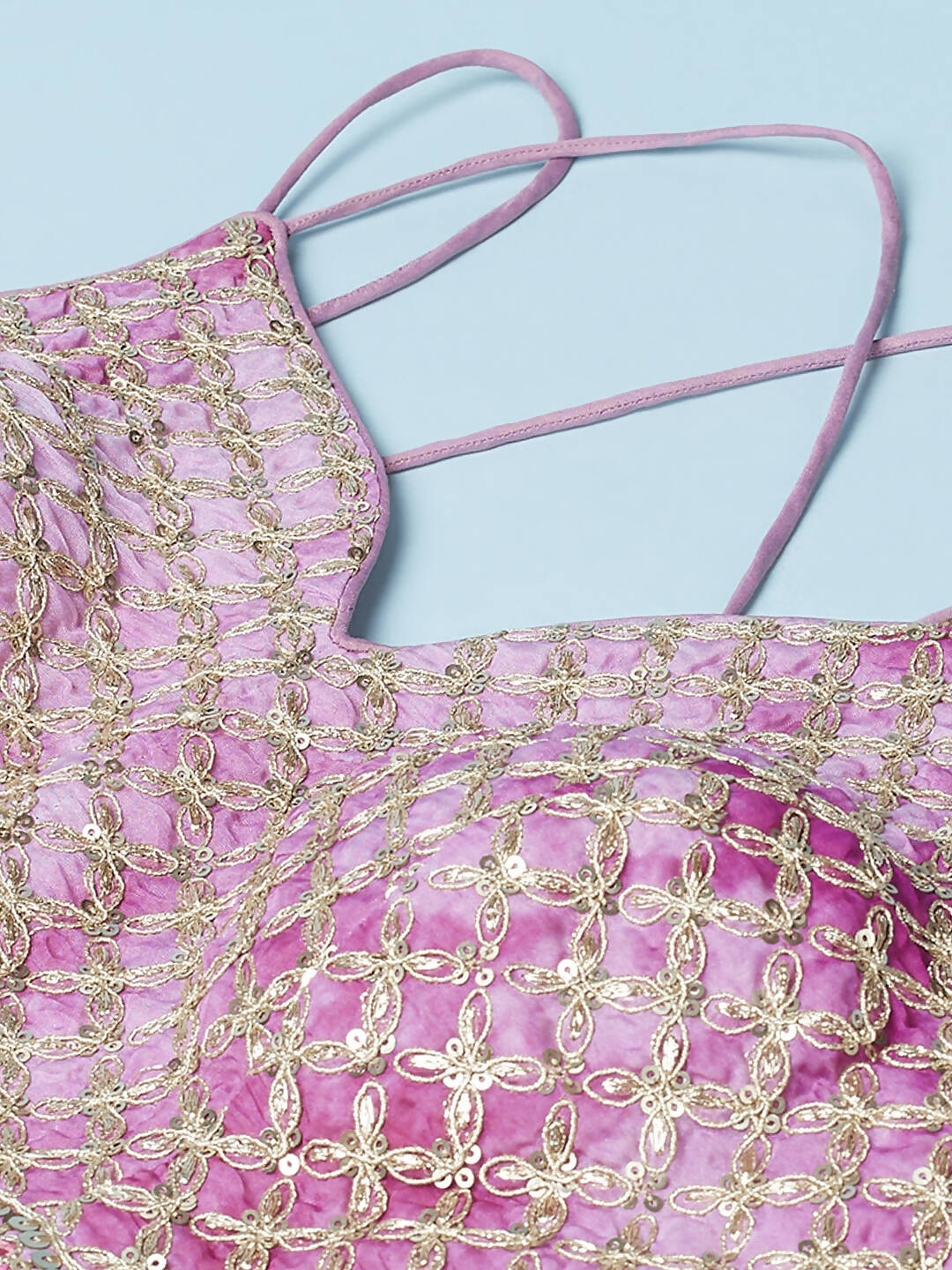 House of Panchhi Lavender Organza Floral Printed Lehenga choli & Dupatta | Swadesiicart