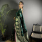 Joban Fashion Dark Green Banarasi Soft Lichi Silk Paisley Saree | Swadesiicart
