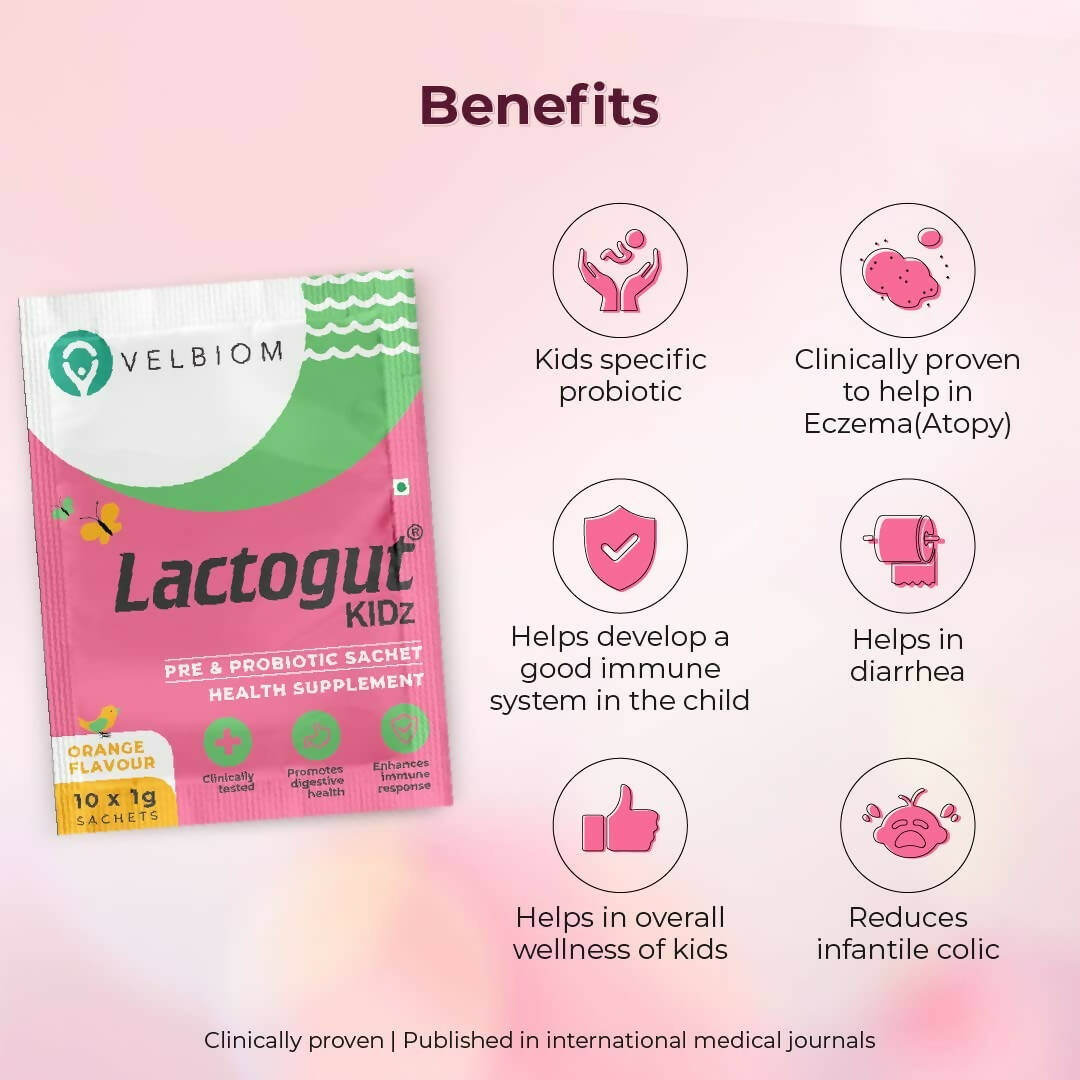Velbiom Lactogut Kidz Probiotics Powder For Kids - Swadesiicart