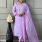 Lavender Viscose Chanderi Stitched Suit With Dupatta - Tanisha | Swadesiicart