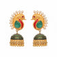 Nuyug 22K Gold Plated Pearls Studded Contemporary Shaped Enamel Jhumkas | Swadesiicart