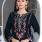 Anaita Navy Blue Velvet Suit with Embroidery Sequence Work - Swadesiicart