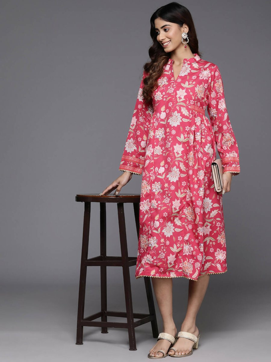 Ahalyaa Women's Traditional wear Dress - Pink | Swadesiicart