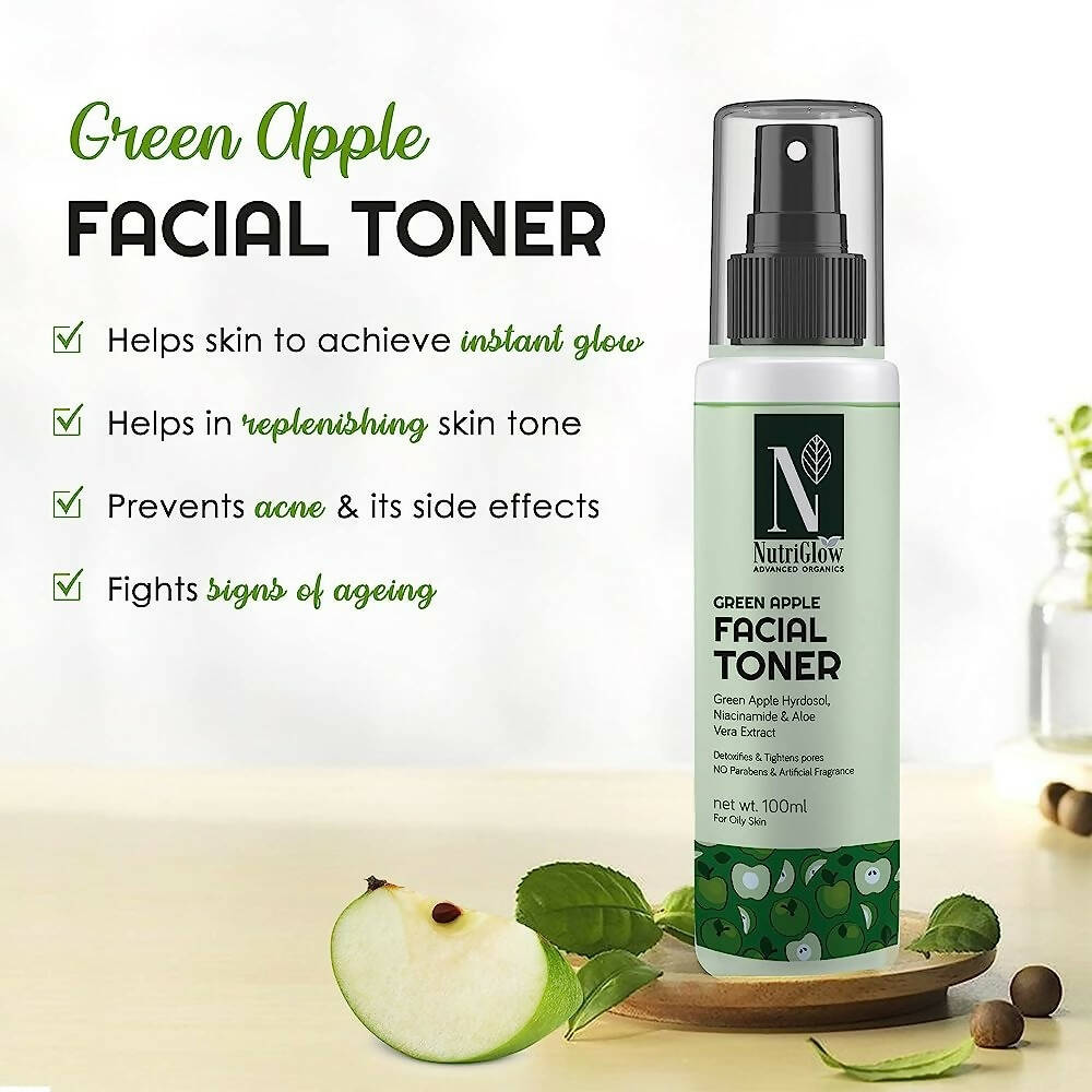 NutriGlow Advanced Organic Green Apple Facial Toner - Swadesiicart