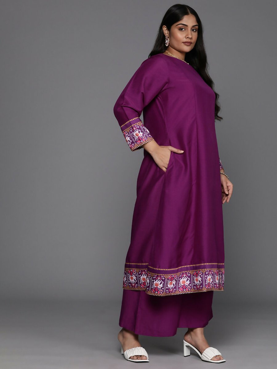 Ahalyaa Women's Traditional wear Kurta Set - Purple | Swadesiicart