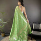 Joban Fashion Pista Green Meenakari Banarasi Silk Sarees | Swadesiicart