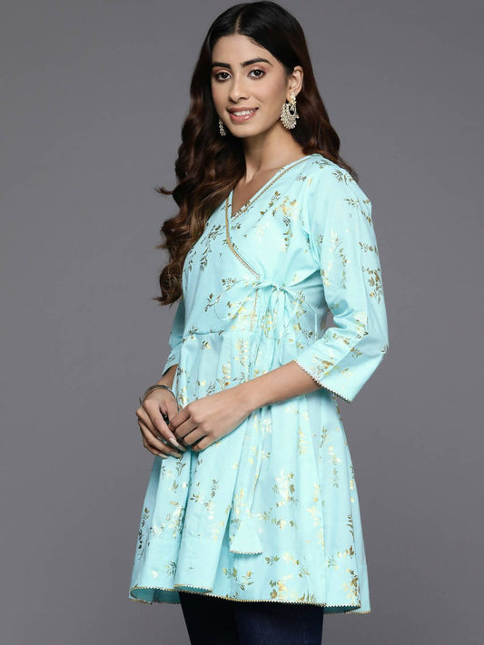 Ahalyaa Women's Traditional wear Tunic - Blue | Swadesiicart