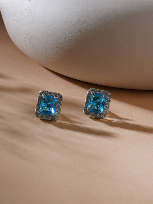 stone stud (sky blue) - Ruby Raang - Swadesiicart
