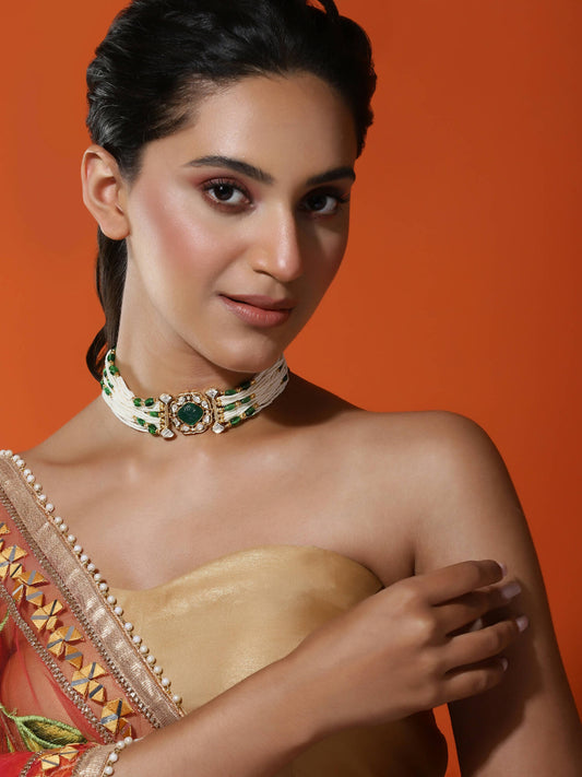 Women's Gold-Polished Necklace - Ruby Raang | Swadesiicart