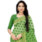 Vamika Green Weaving Banarasi Jacquard Saree | Swadesiicart