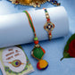 NVR Women & Men Set of 2 Multicolor Beaded Bhaiya Bhabhi Rakhi With Roli Chawal & Chocolate | Swadesiicart