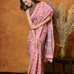 Very Much Indian Pure Cotton Handblock Printed Saree - Light Pink | Swadesiicart