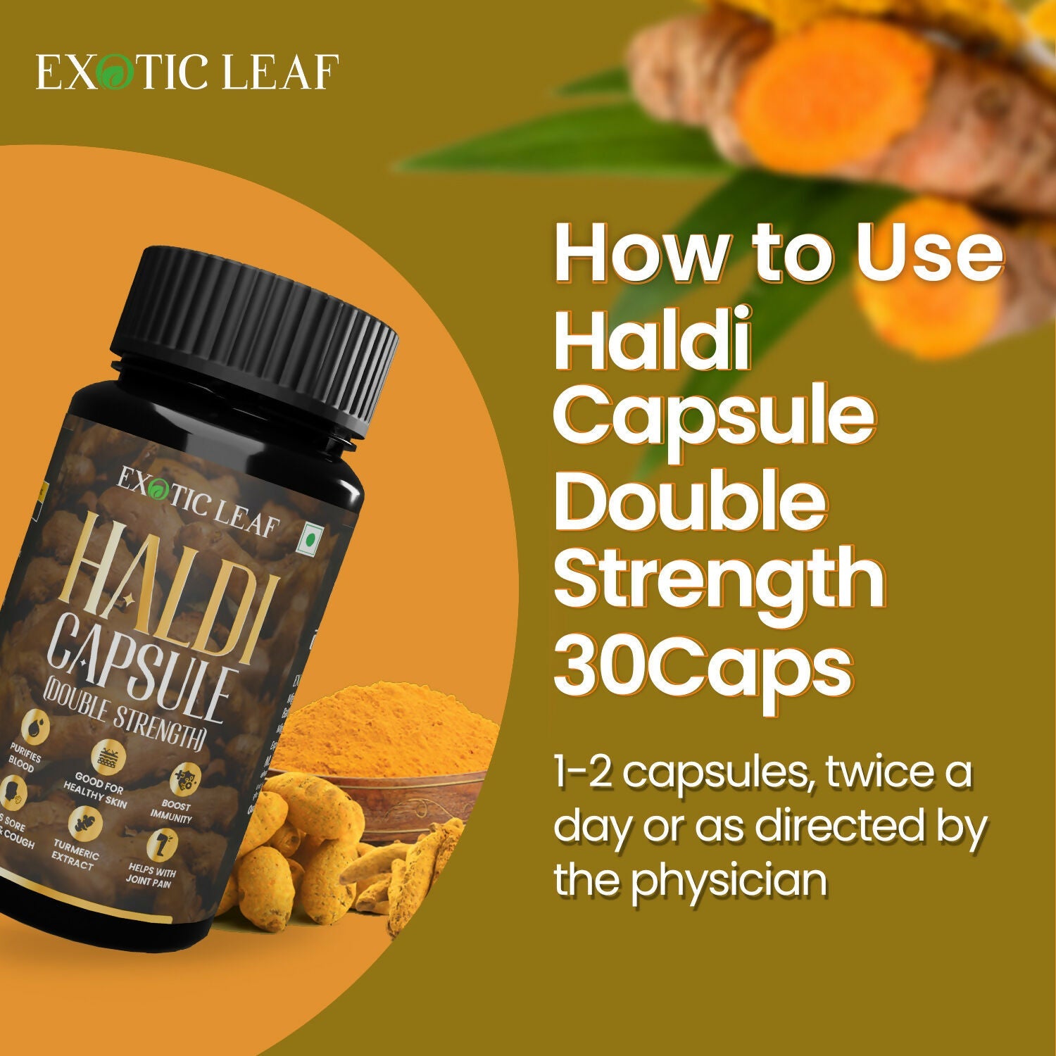 Exotic Leaf Haldi Tablets - Swadesiicart