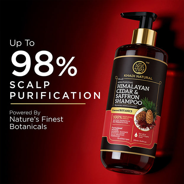 Khadi Natural Powered Botanics Himalayan Cedar & Saffron Shampoo for Healthy Hair - 310ml