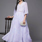 Ahalyaa Lavender & White Floral Printed High Slit Sequined Kurta with Palazzos | Swadesiicart