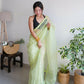Vamsee Devika Green Organza Silk Saree - Swadesiicart