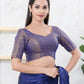 Joban Fashion Royal-Blue Tissue Elbow Sleeveless Back Open Blouse - Swadesiicart