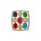 Navratan Kundan Ring (Multi Color) - Ruby Raang | Swadesiicart