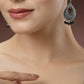 NVR Women's Set of 3 Silver-Toned German Silver Oxidised Dome Shaped Jhumka Earrings | Swadesiicart