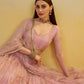 Aastha Fashion Pink Butterfly Net Tone To Tone Cotton Thread Work And Sequence Work Embroidery Wedding Wear Lehenga Choli