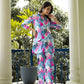 Casual Fashionable Multi Muslin Cotton co-ord set - Manya - Swadesiicart