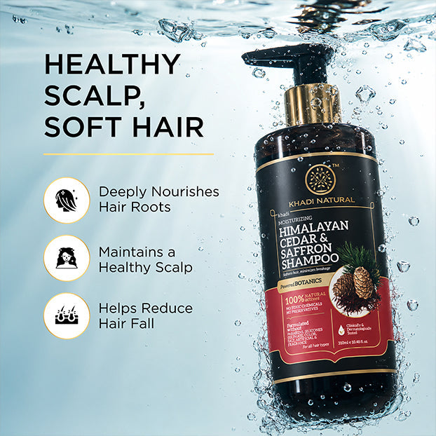 Khadi Natural Powered Botanics Himalayan Cedar & Saffron Shampoo for Healthy Hair - 310ml