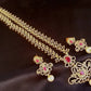 Traditional Ad Ruby Bridal Long Necklace Set