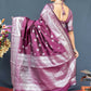 Jyoti Fashion Women's Wine Soft Banarasi Silk Zari Woven Saree with Blouse | Swadesiicart