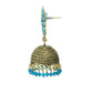 Mominos Fashion Johar Kamal Beautiful Kundan Work Jhumka With Sky Blue Beads - Swadesiicart