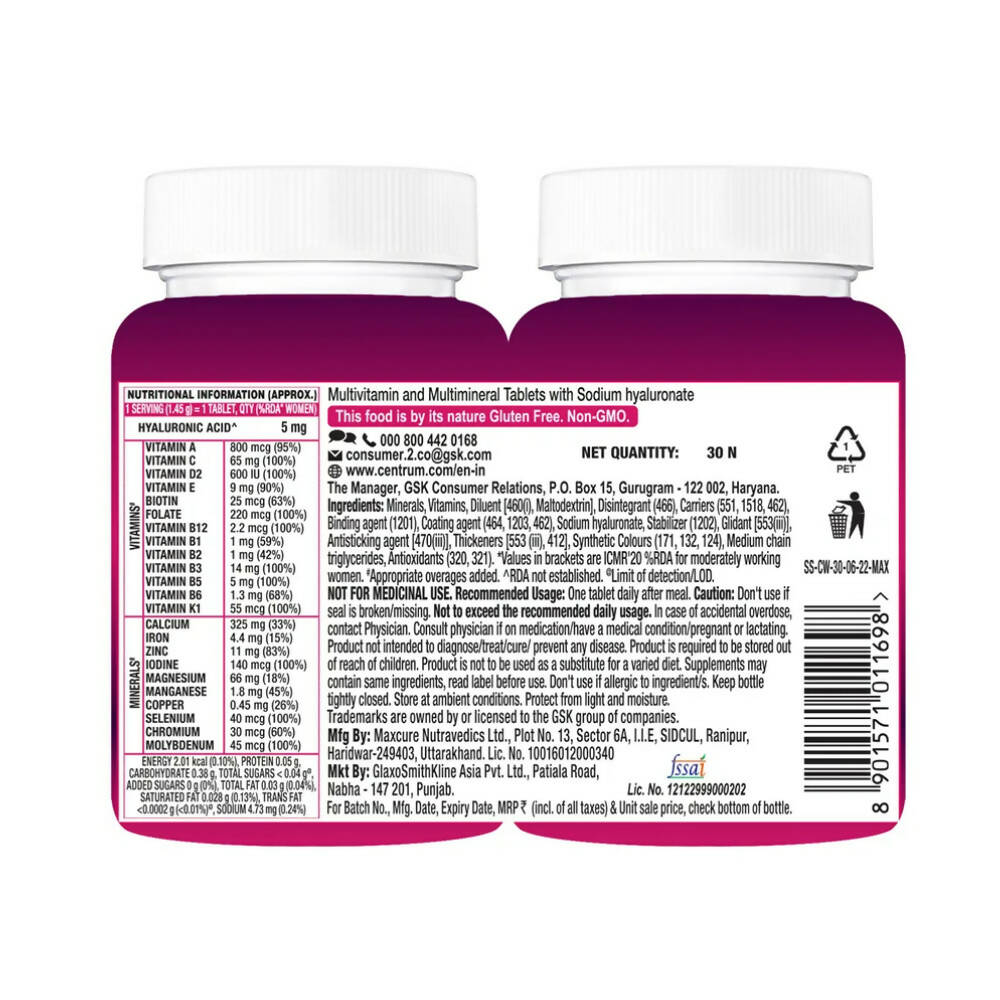 Centrum Women Supports Overall Health Tablets - Swadesiicart