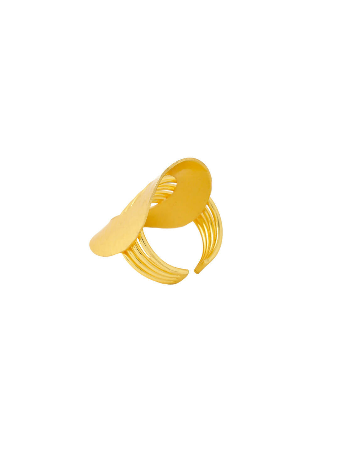NVR Women's Western Gold-Polished Adjustable Finger Ring | Swadesiicart