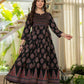 Jaimini Women Cotton Printed Round Neck 3/4 Sleeves Calf Length Flared Kurta Pant And Dupatta Set