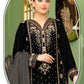 Anaita Black Velvet Suit with Embroidery Sequence Work