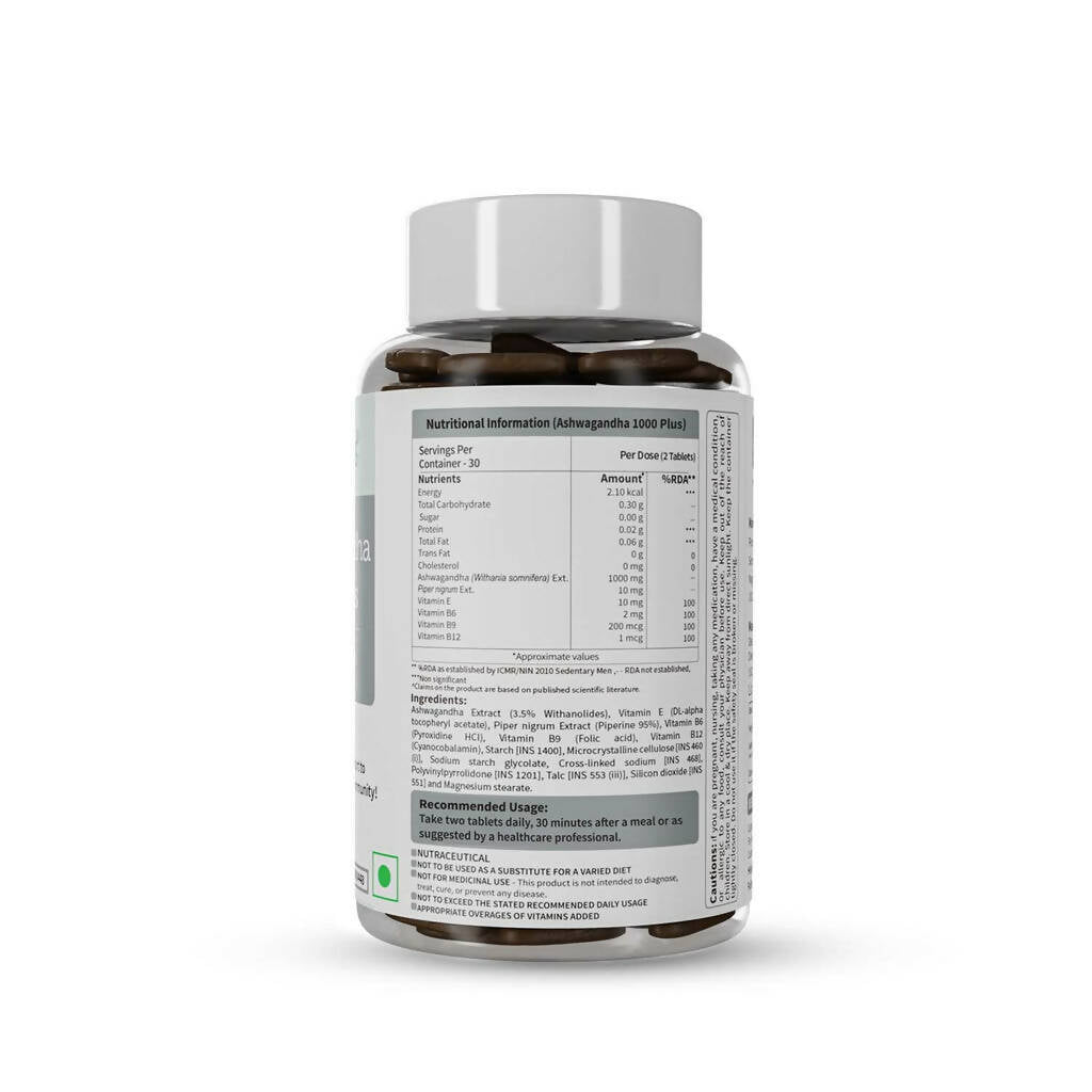 Neuherbs Ashwagandha 1000 Plus Tablets with Vitamins - Swadesiicart