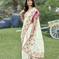 Vamsee Rashmika 2.0 White Georgette Silk Saree - Swadesiicart